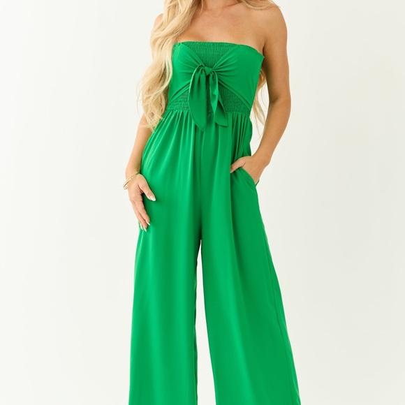 LIMELUSH Floral Pink Strapless Wide Leg romper - Picture 3 of 3